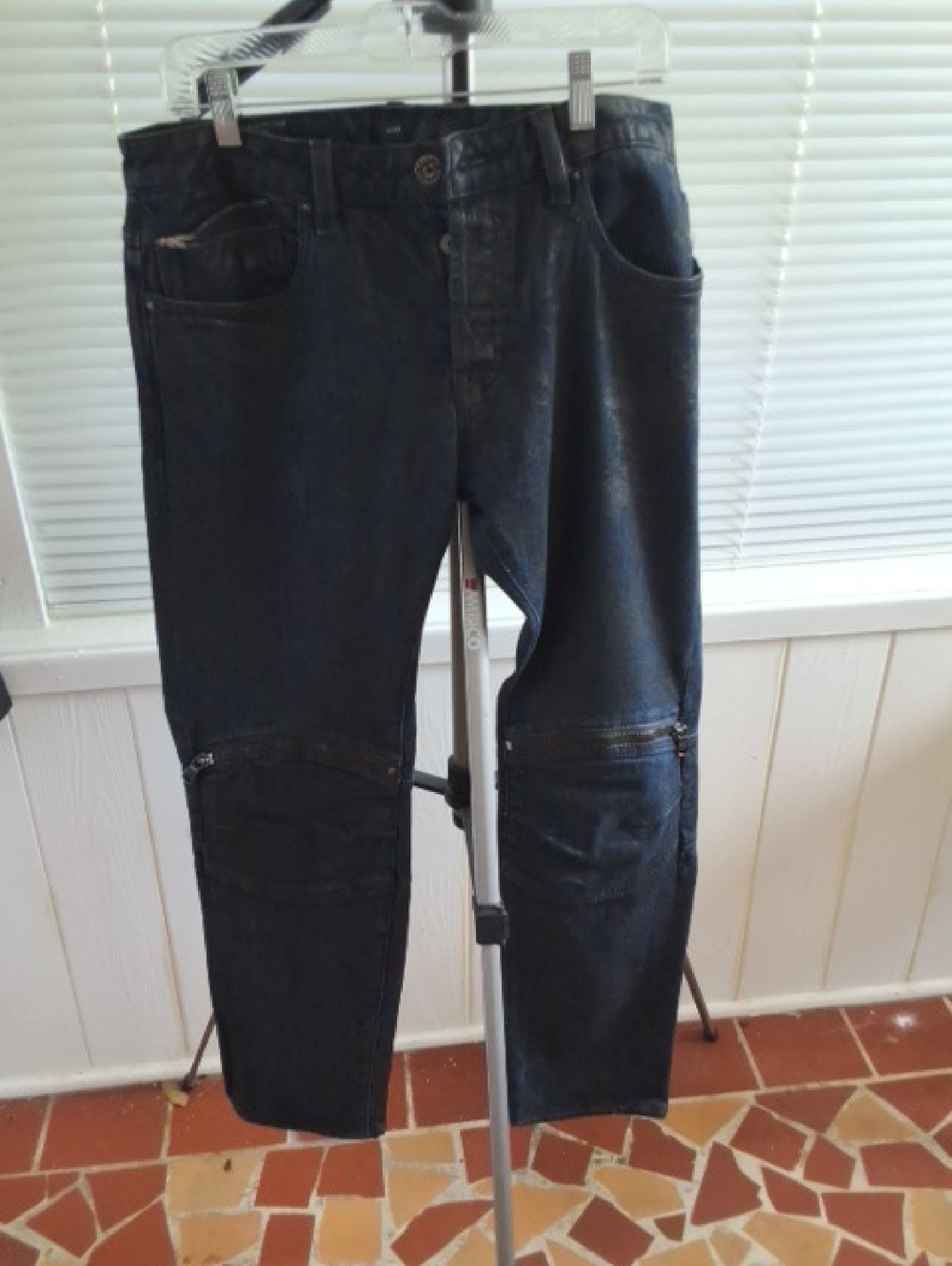 Men's Black Jeans with Knee Zip Detail 34x34 Cult Of Individuality